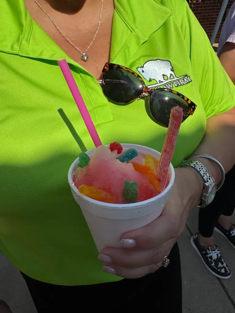 Bison Law Firm celebrates the end of summer with snowcones